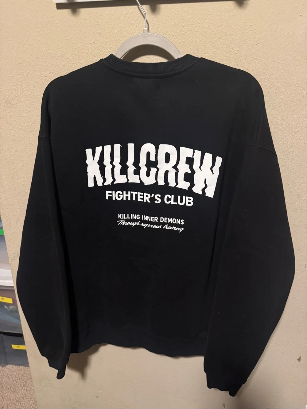 Kill Crew Fighter's Club Black Graphic Sweatshirt| Unisex| Fits M/L|